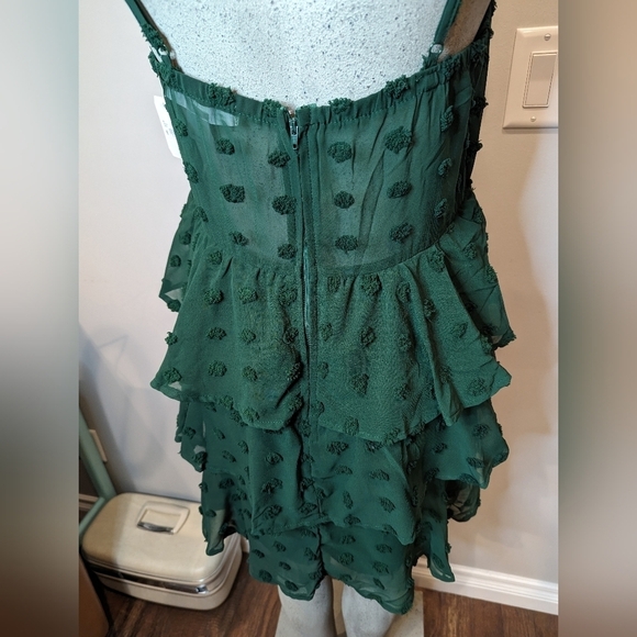 Altar'd State Emerald Green clip dot dress, Size XL fits M/L - Picture 10 of 16